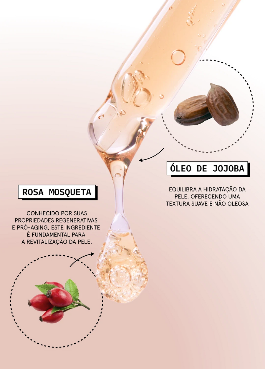 Óleo Facial Pró-Aging Rosa Mosqueta, Jojoba e Cumaru