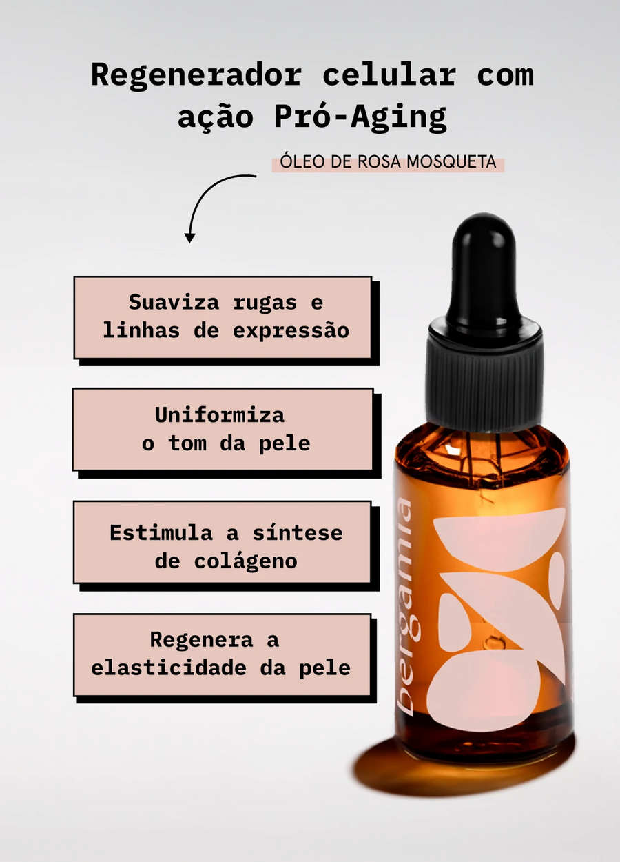 Óleo Facial Pró-Aging Rosa Mosqueta, Jojoba e Cumaru